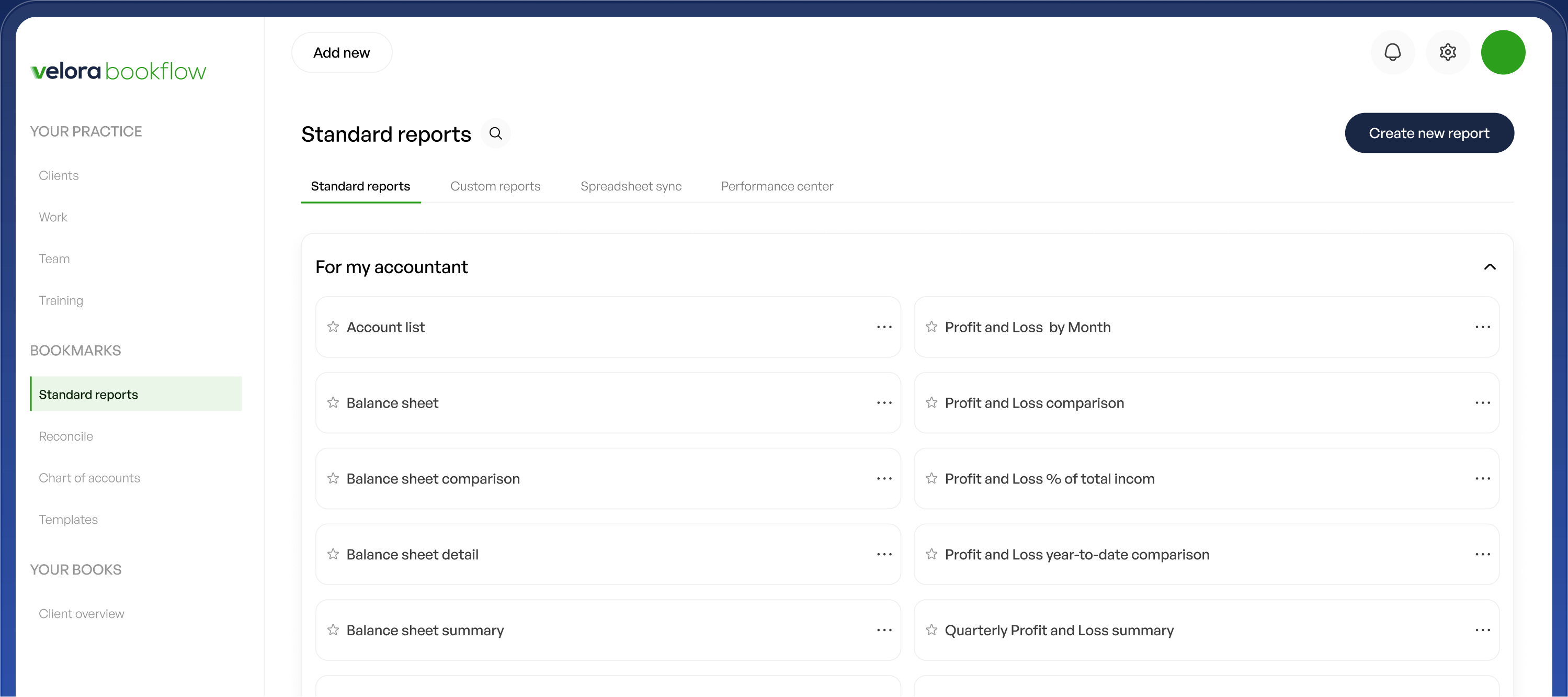Velora Bookflow dashboard